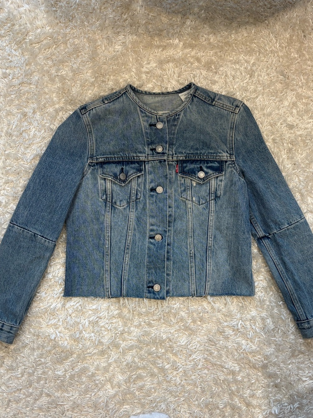 Levi's Women Light Blue Trucker Button Denim Jean Jacket Cute Minimalistic Chic